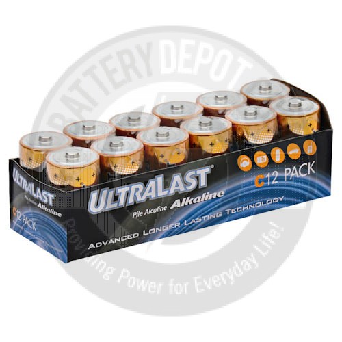 Ultralast C batteries, 12 pack