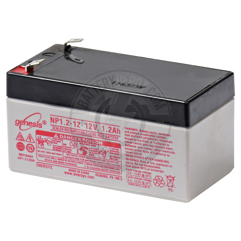 12v 1.2Ah Sealed Lead Acid Battery with F1 Terminals