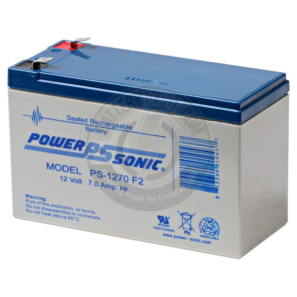 Powersonic 12v 7Ah Sealed Lead Acid Battery with F2 Terminals