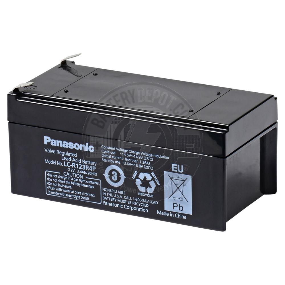 Panasonic 12v 3.4Ah Sealed Lead Acid Battery with F1 Terminals