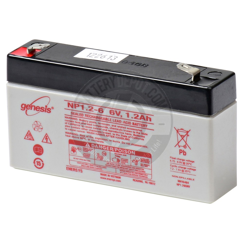 6v 1.2Ah Sealed Lead Acid Battery with F1 Terminals