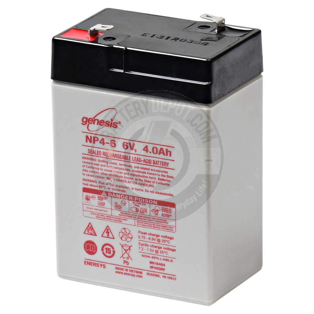6v 4Ah Sealed Lead Acid Battery with F1 Terminals