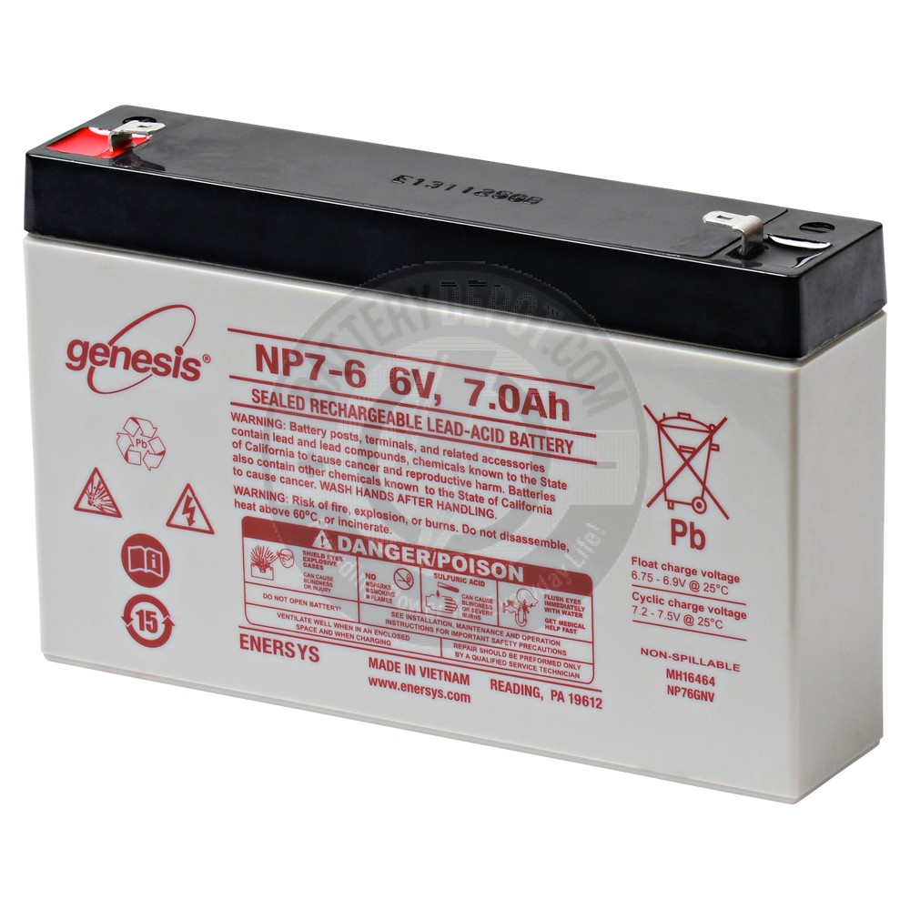 6v 7Ah Sealed Lead Acid Battery with F1 Terminals