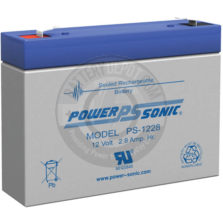 Powersonic 12v 2.8Ah Sealed Lead Acid Battery with F1 Terminals