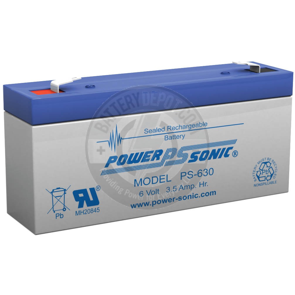 Powersonic 6v 3Ah Sealed Lead Acid Battery with F1 Terminals