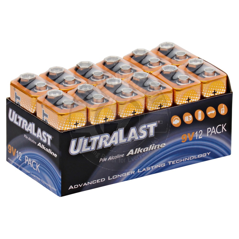 Ultralast 9V battery, 12 pack