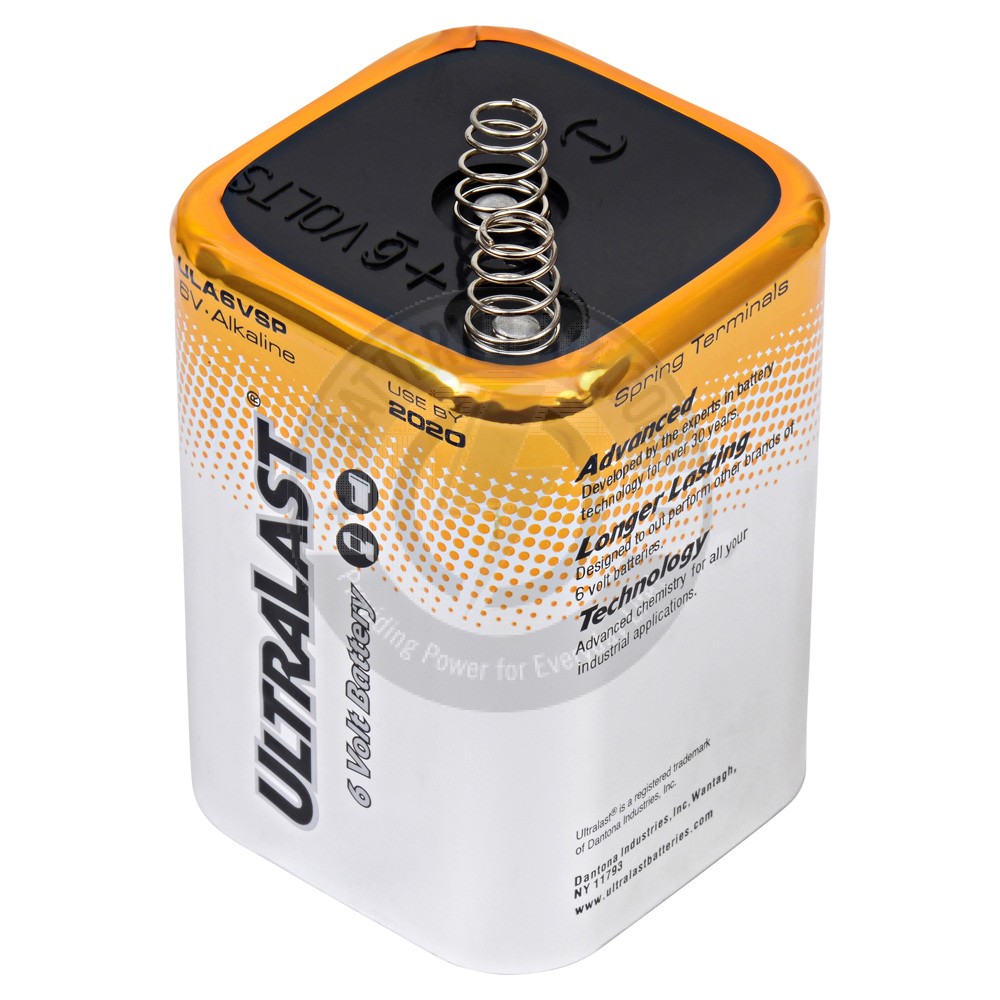 UltraLast 6v spring top lantern battery