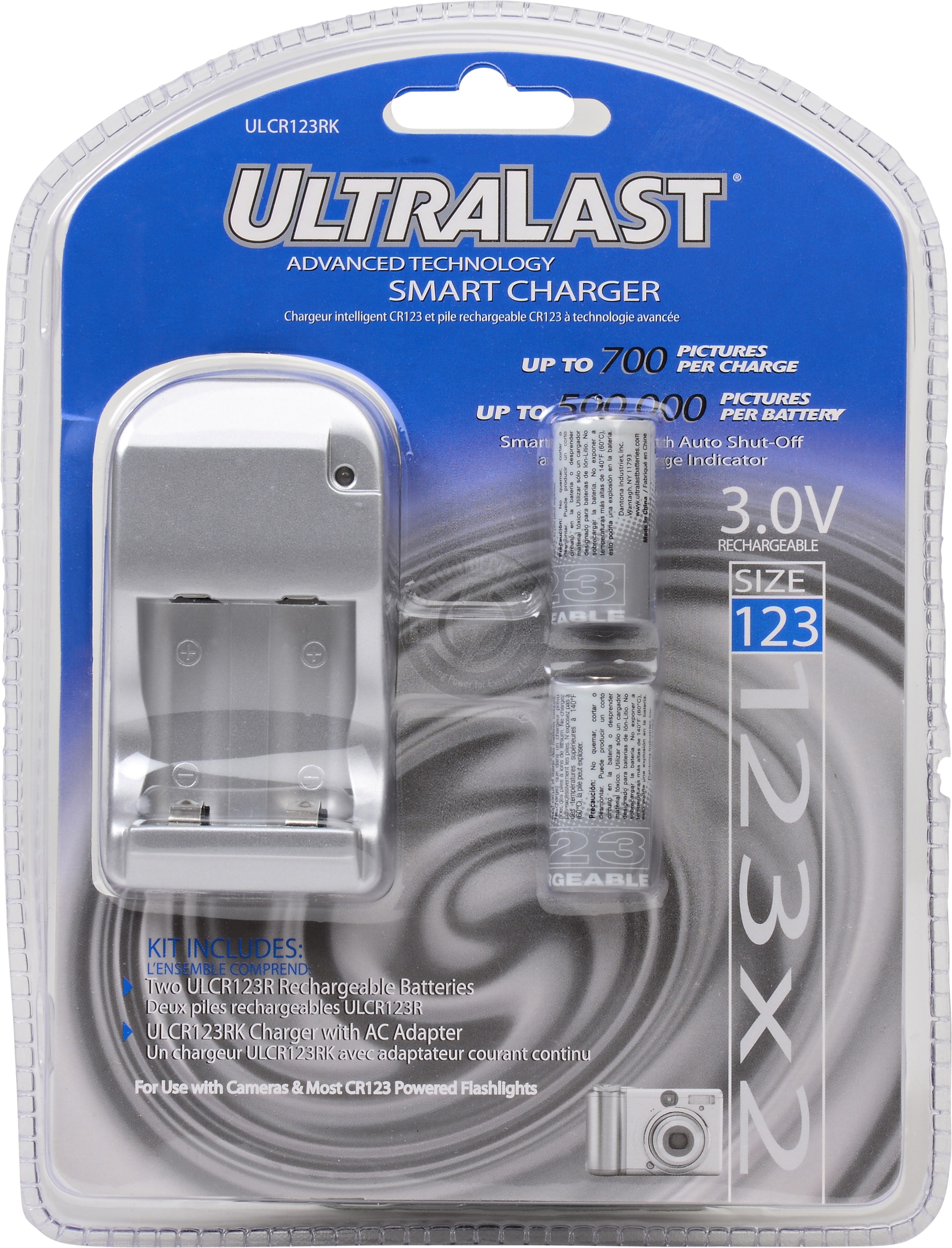 Ultralast Rechargeable CR123 Charger Kit