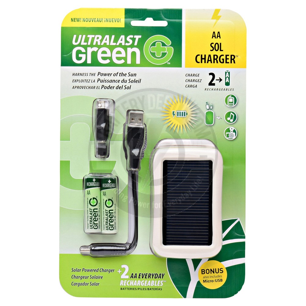 2 Slot Solar Charger for AA Batteries