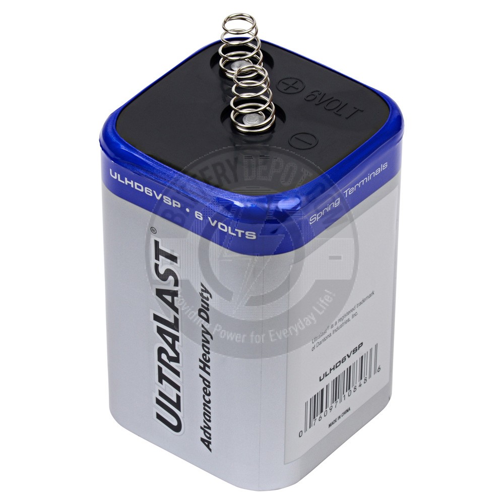 UltraLast heavy duty 6v spring top lantern battery